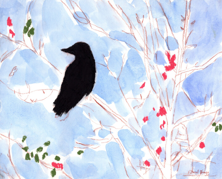 Crow on R Avenue 绘画, 8x10 in