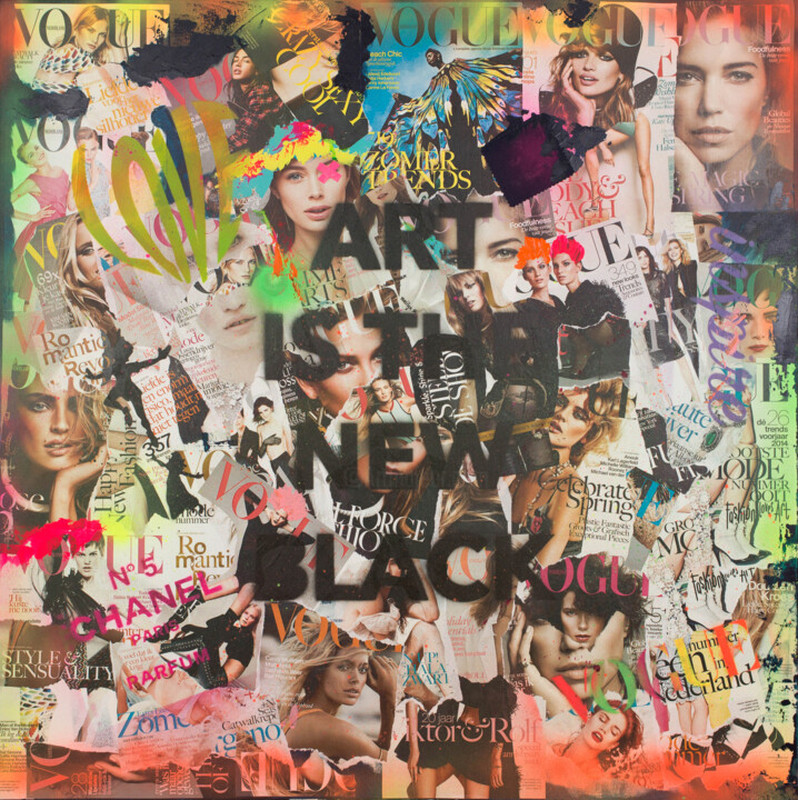Collages intitulée "Dutch Fashionable S…" par Natalie Otalora, Œuvre d'art originale, Collages Monté sur Châssis en bois