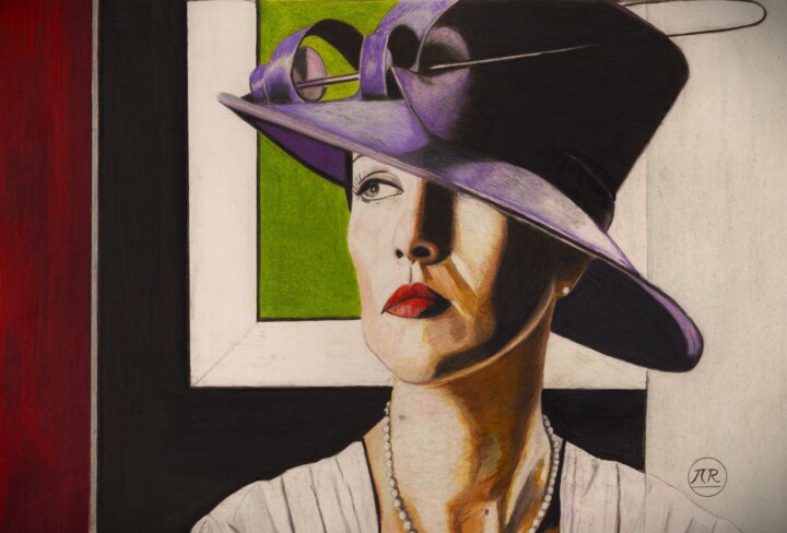 L'élégance coiffée d'un chapeau 图画, 11x15.8 in
