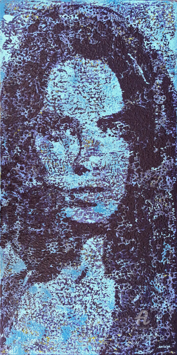 Peinture intitulée "Portrait femme à la…" par Sophie Artinian, Œuvre d'art originale, Huile Monté sur Châssis en bois