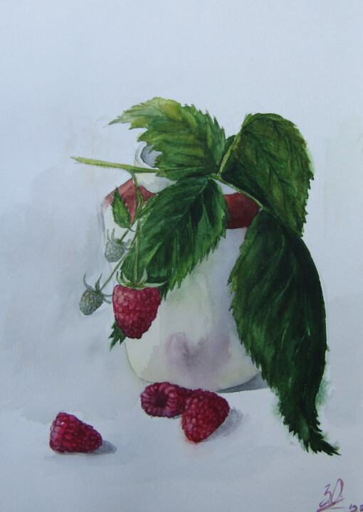 Raspberry mood 绘画, 11.4x8.3 in