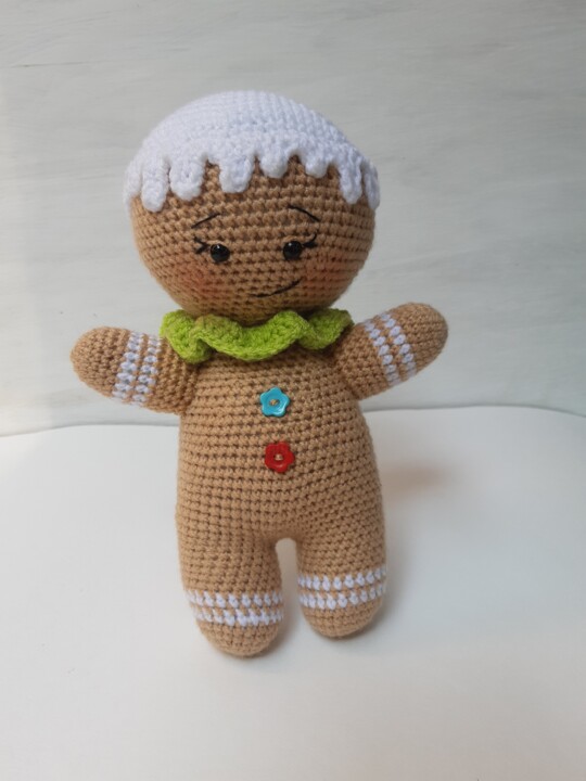 Sztuka tkaniny zatytułowany „Gingerbread Man Han…” autorstwa Iryna Stadnyk, Oryginalna praca, Wątek