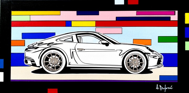 Porsche 911 绘画, 19.7x39.4 in