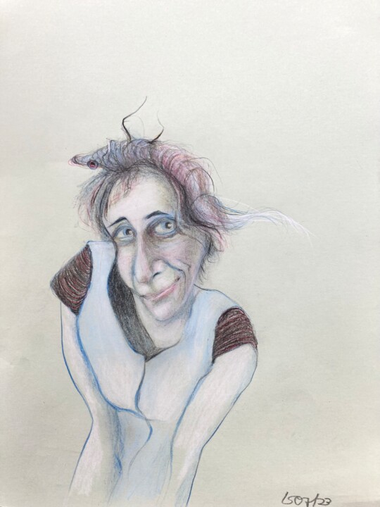 图画 标题为“zerzaustes ich” 由Sandra Ludwig, 原创艺术品, 孔戴