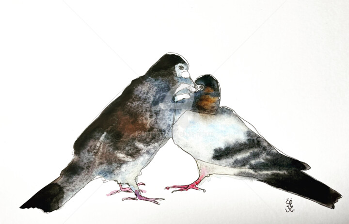 Everlasting Love (original)(New Smyrna Beach, FL, USA) 绘画, 7x10 in