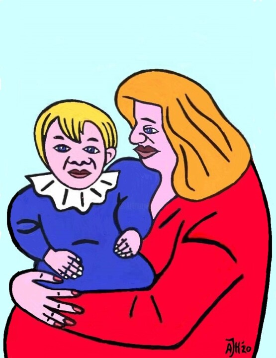 Mother proud of her child 数字艺术