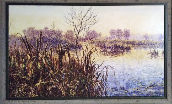 Painting titled "Herbstliche Motive" by Viktor Kovalyk, Original Artwork, Watercolor Mounted on Wood Stretcher frame