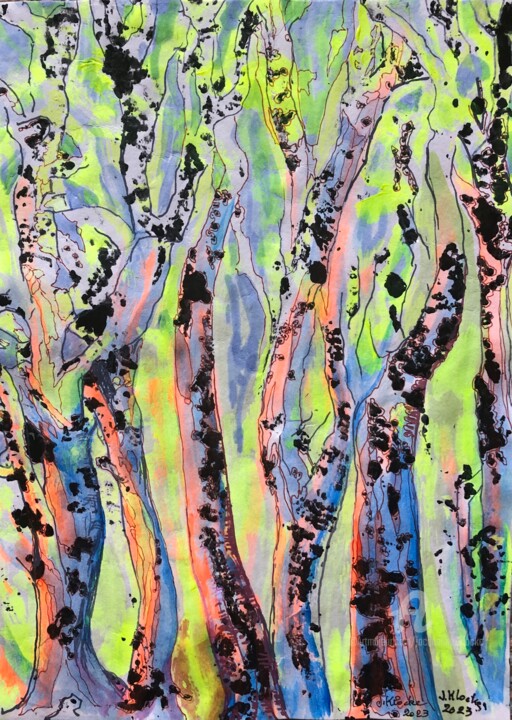 Force de vie 绘画, 16.5x11.7 in