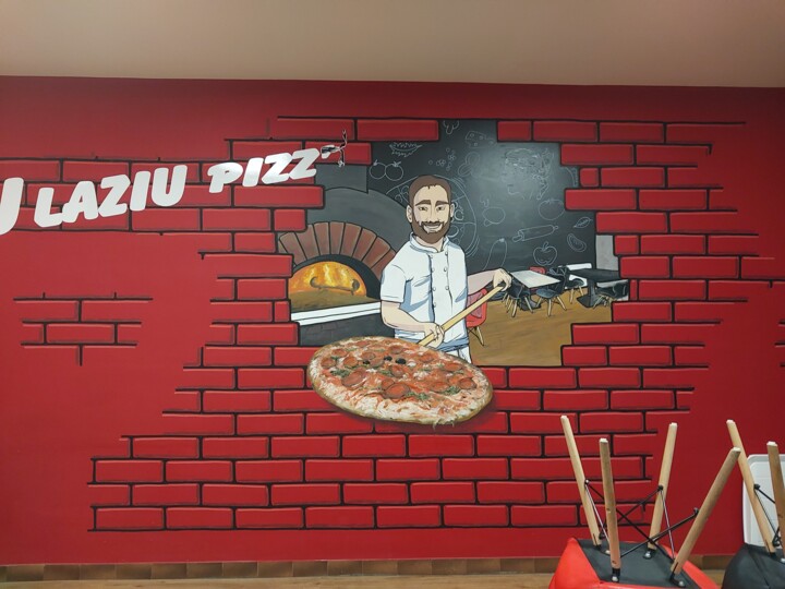 Fresque U Lazziu Pizz 绘画, 137.8x196.9 in