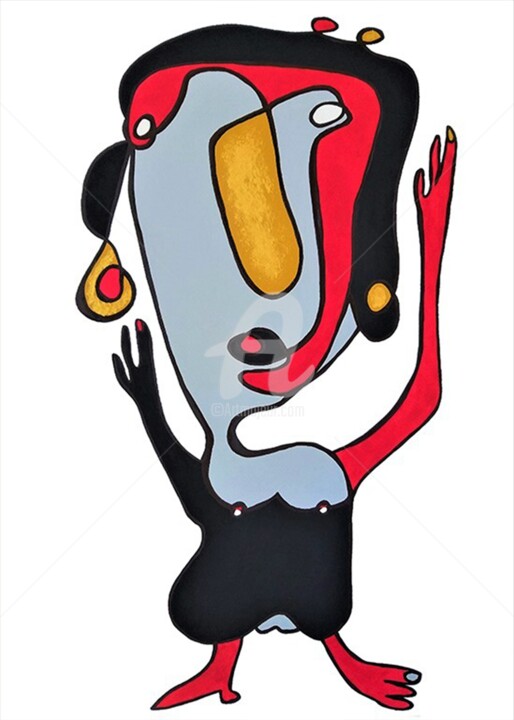 Painting titled "''Agent''. Abstract…" by Murat Rey, Original Artwork, Acrylic