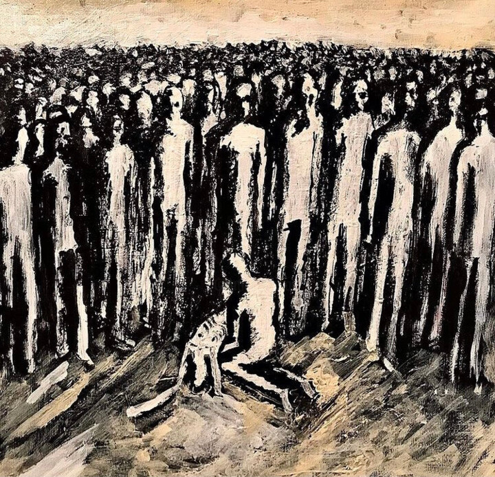 제목이 "Death and spectators"인 미술작품 Vaxo Lang로, 원작, 아크릴