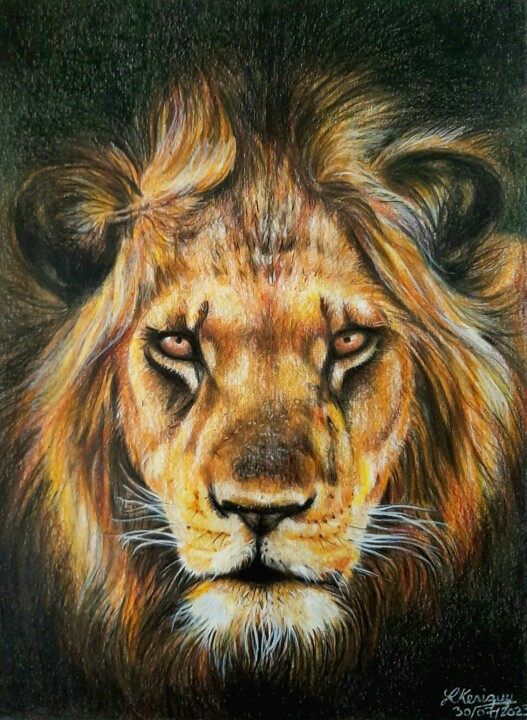 Le vieux lion 图画, 11.4x8.3 in