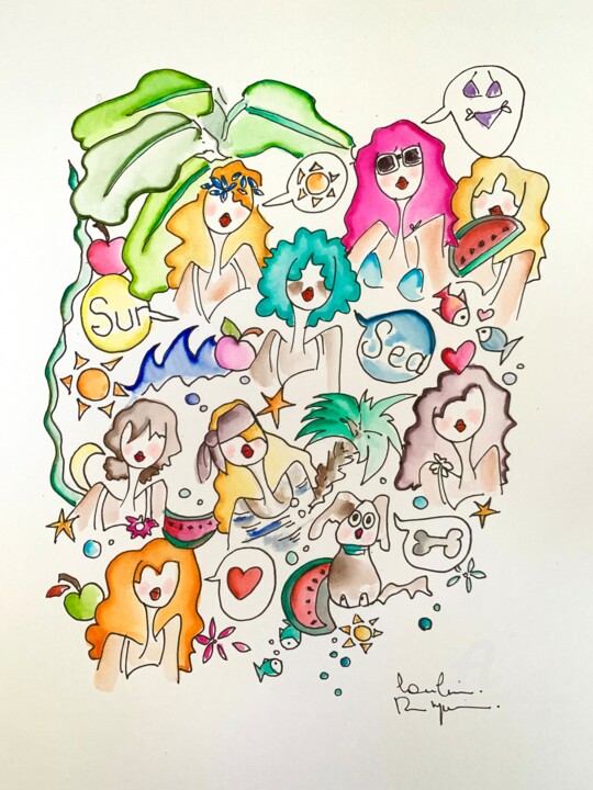 Tout le bonheur du monde 图画, 12.6x9.5 in