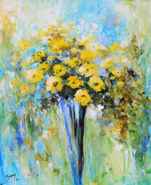 Bouquet de fleurs "Limone" Eric Bruni 绘画, 24x19.7 in