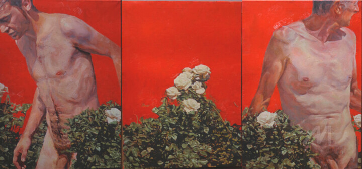 Malarstwo zatytułowany „Arreglo Floral n°1” autorstwa Paula Solís Burgos, Oryginalna praca, Olej