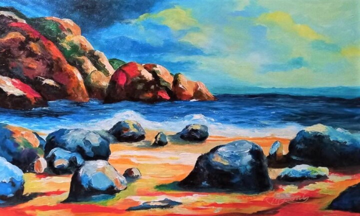 Pintura titulada "Rocks" por Mihai Denis, Obra de arte original, Acrílico