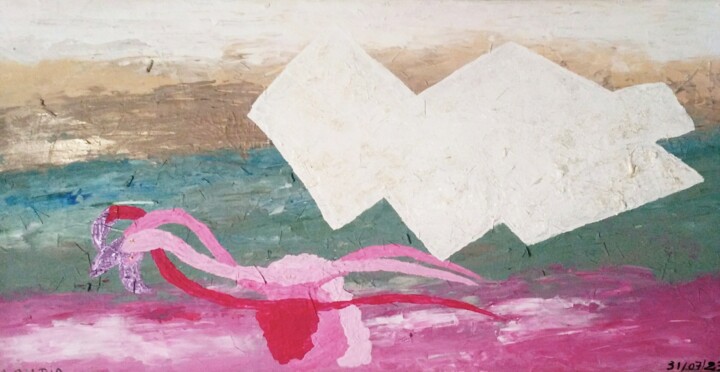 Peinture intitulée "Or Blanc Des Salins…" par Claudie Savelli (CLAUDIE-SAVELLI-CLAUDIA), Œuvre d'art originale, Acrylique