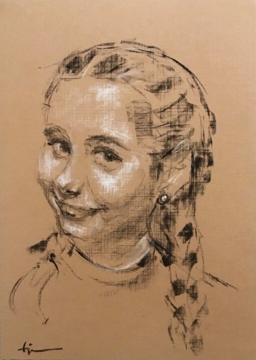 Jeune Fille à La Perle 图画, 11.4x8.3 in