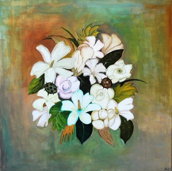 Frida's Magnolias 绘画, 31.5x31.5 in