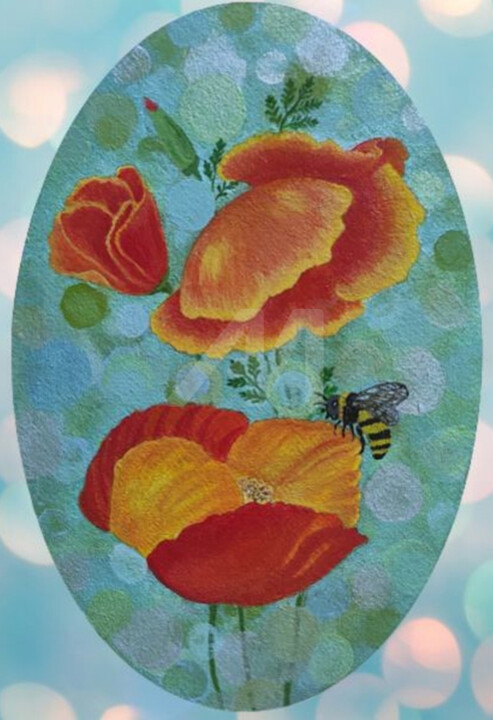 Калифорнийский мак 绘画, 11.8x7.9 in
