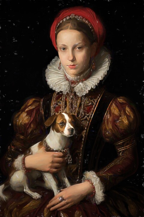 Portrait Of A Noblewoman : Renaissance Woman 数字艺术