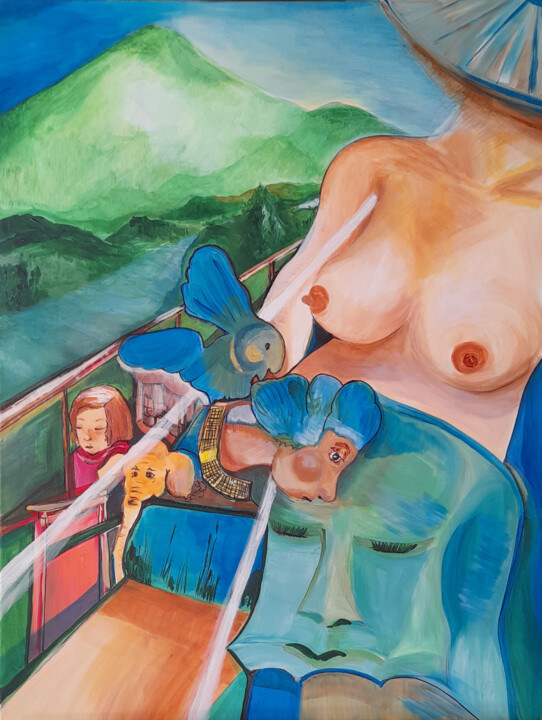Mama ferroviaire 绘画, 11.1x8.4 in