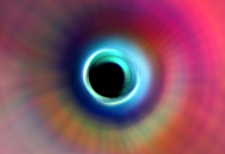 「colorful black hole」というタイトルのデジタルアーツ Melih Ortatepeによって, オリジナルのアートワーク, デジタル絵画