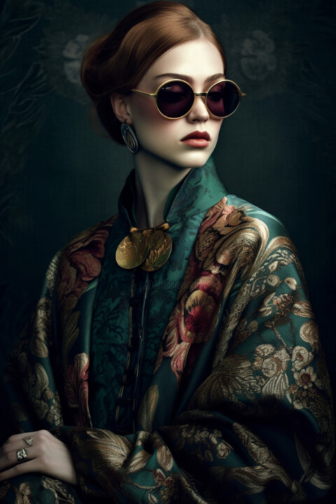 fashion girl in futuristic style 数字艺术