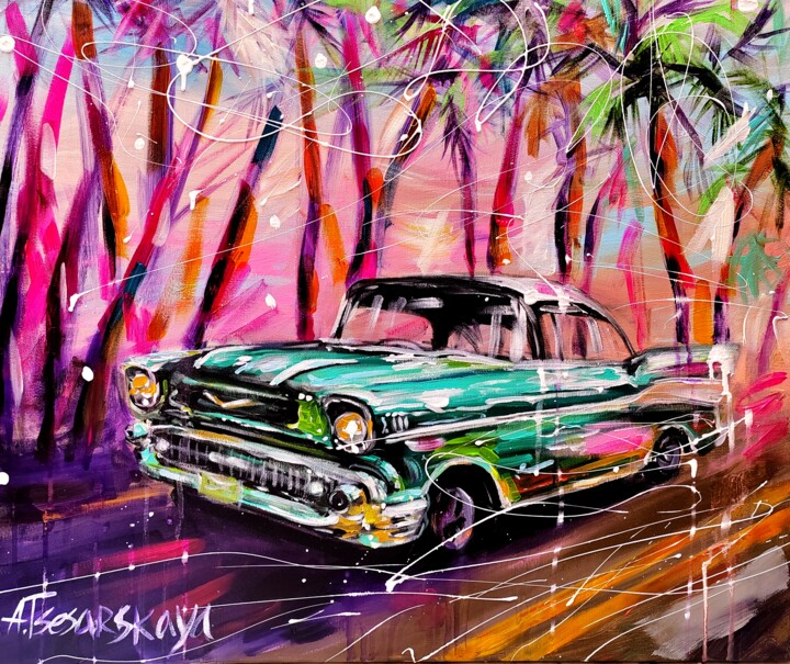 Chevrolet - car painting, classic car, vintage car 绘画, 21.3x25.6 in