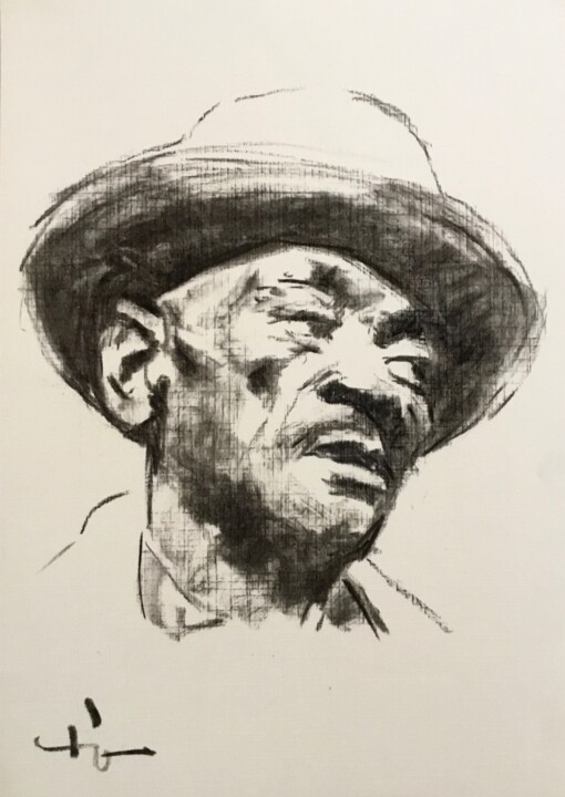 Blues Portrait: Mance Lipscomb 图画, 11.4x8.3 in