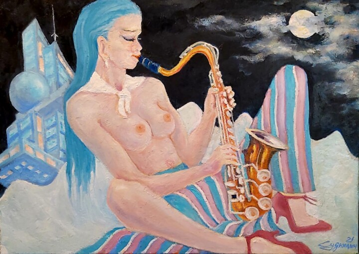 В гармонии с музыкой 绘画, 19.7x27.6 in