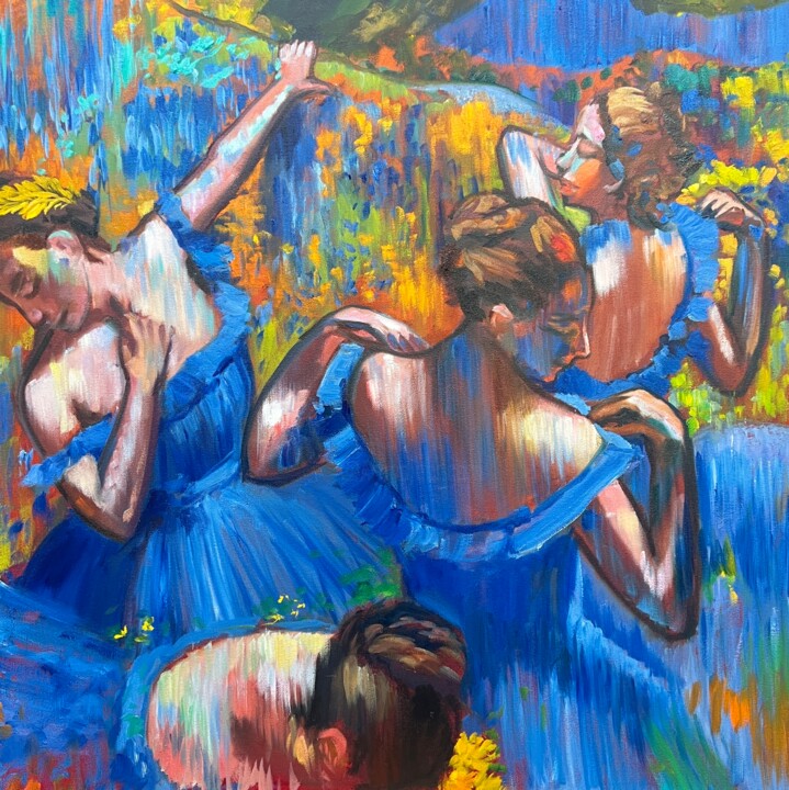 Blue dancers 绘画, 24x24 in