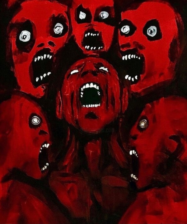 Painting titled "Voices" by Vaxo Lang, Original Artwork, Acrylic
