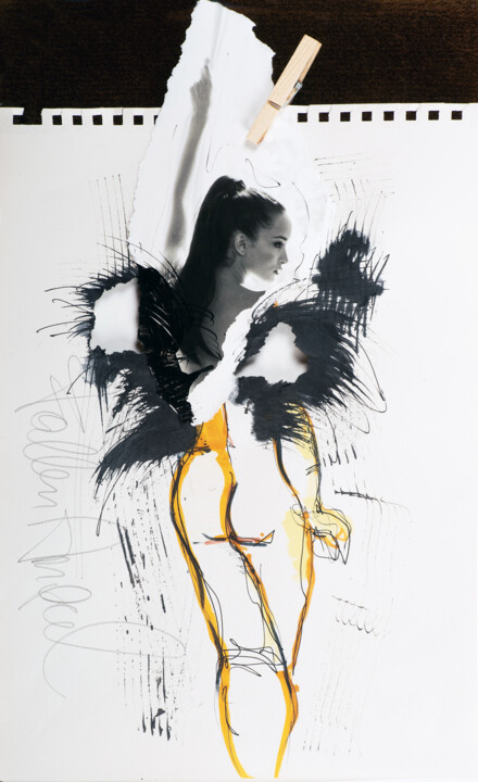 Fallen Angel 拼贴, 19.3x11.8 in