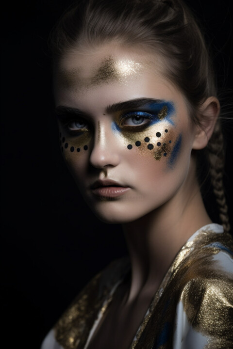 Fashionable gold makeup 数字艺术