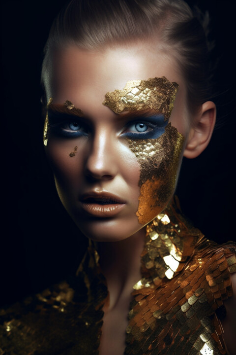 Golden glamor of the future 数字艺术