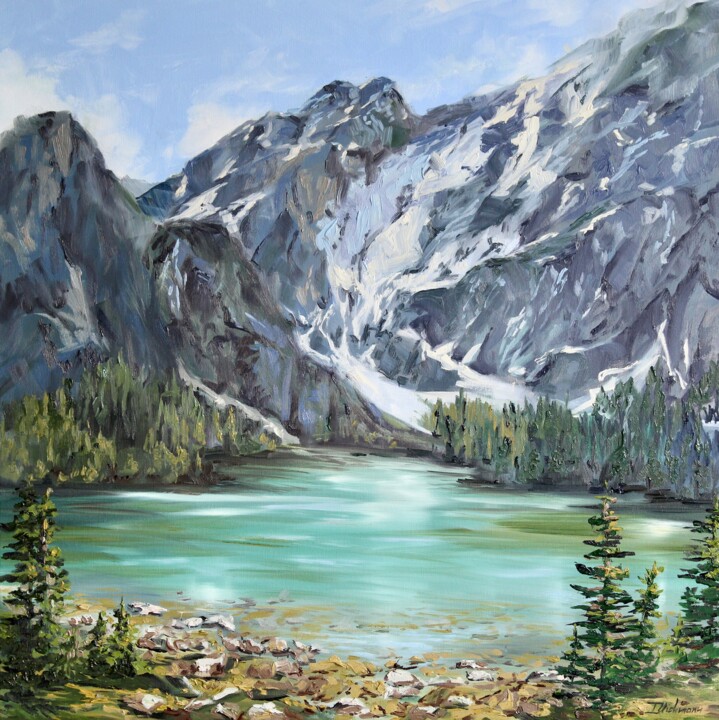 Painting titled "Reverie" by Liza Illichmann, Original Artwork, Oil Mounted on Wood Stretcher frame
