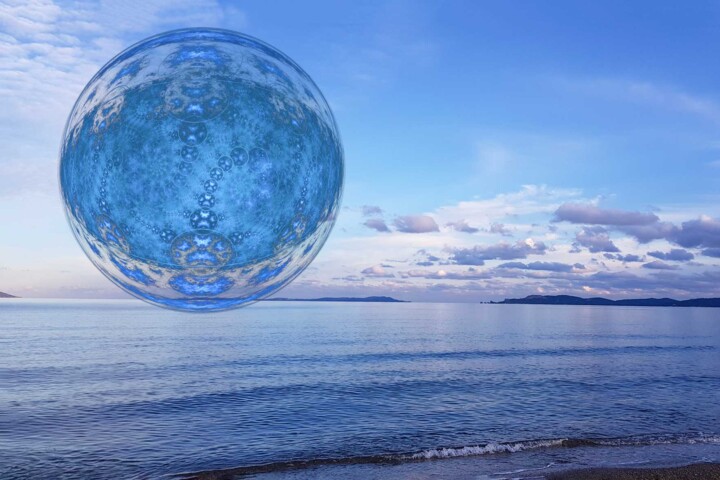 Photographie intitulée "Planète bleue" par Véronique Jaques, Œuvre d'art originale, Photographie numérique