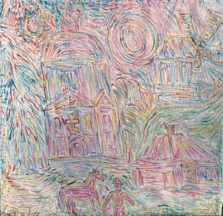Schilderij getiteld "Evening" door Petro Boyko, Origineel Kunstwerk, Olie