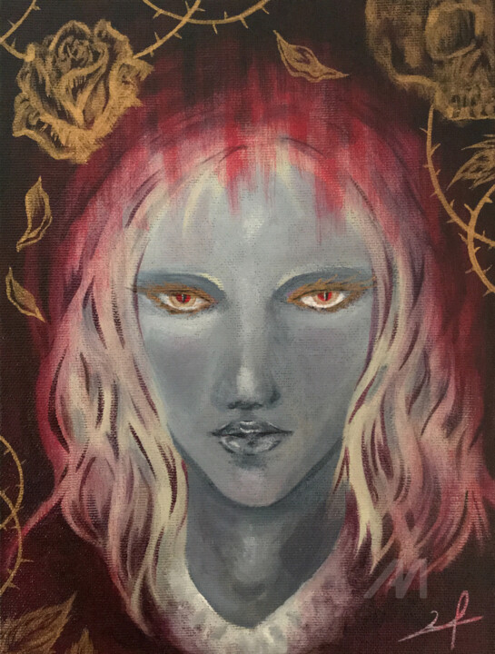 Vampire 绘画, 9.5x7.1 in