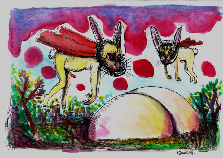 2 lapins 图画, 8.3x11.7 in