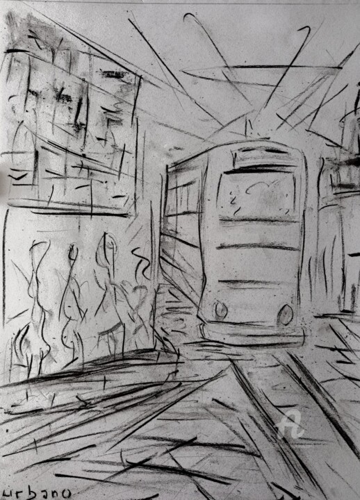 Tram AVIGNON 图画, 16.1x11.8 in