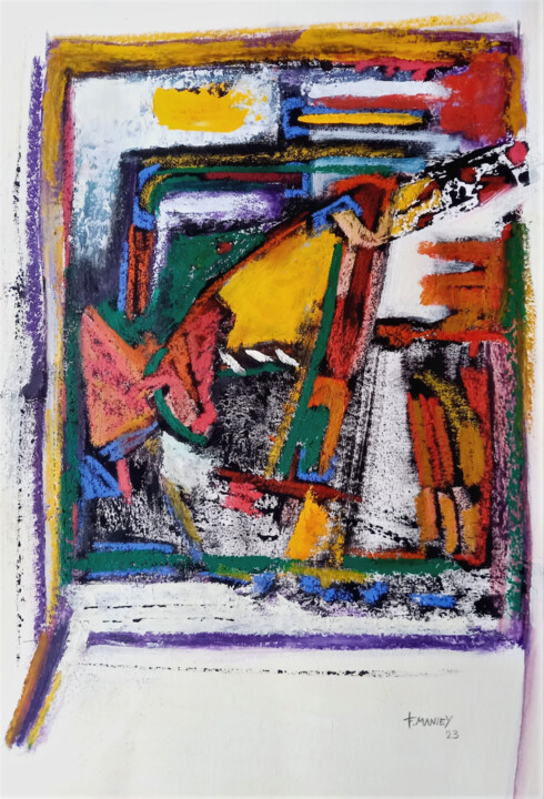 Peinture intitulée "août 2023" par Frédérique Manley, Œuvre d'art originale, Pastel