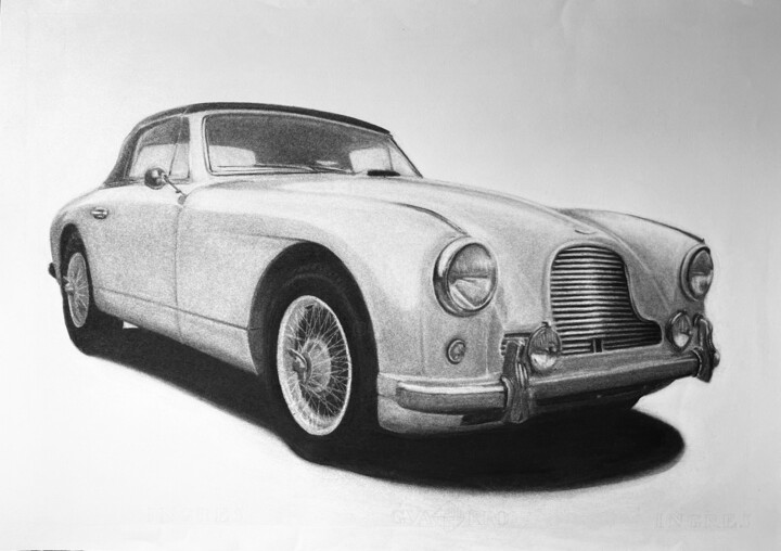 Aston Martin DB2/4 Drophead Coupe 1955 图画, 19.7x27.6 in