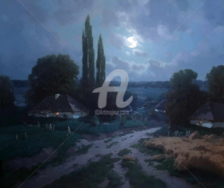 Farm before dawn Pittura, 23,6x27,6 in