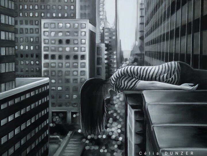 Schilderij getiteld "N°2 Série Enfance" door Célia Dunzer, Origineel Kunstwerk, Pastel