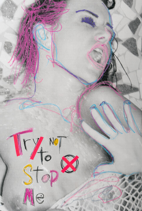 Try Not to Stop Me 拼贴, 35x23.6 in