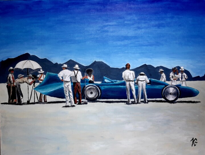 Peinture intitulée "Bluebird" par Kurotory, Œuvre d'art originale, Huile Monté sur Châssis en bois