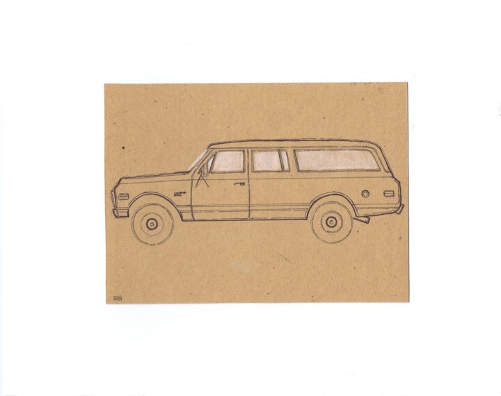 Disegno intitolato "Suburban#1" da Schascia, Opera d'arte originale, Biro