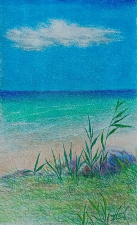 Coast of the Baltic Sea Drawing, 8.5x5.5 in